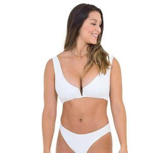 NWT MAAJI WHITE COTTON VICTORY D CUP V WIRE BRALETTE TOP